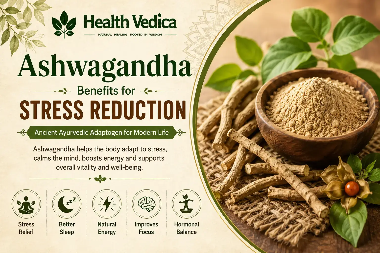 Ashwagandha (Indian Ginseng) — Stress Reduction