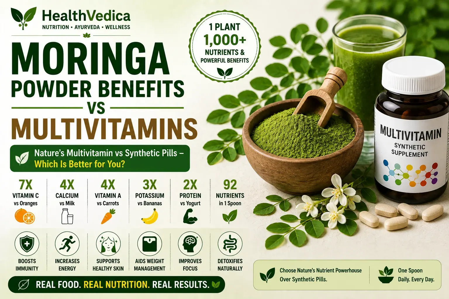 Moringa Powder Benefits vs Multivitamins