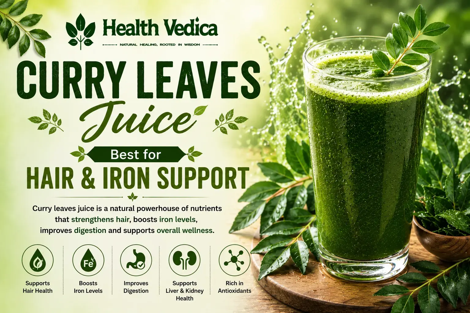 Curry Leaves Juice (Kadi Patta Juice)