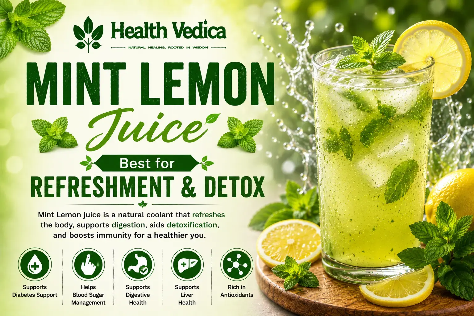 Mint Lemon Juice (Pudina Nimbu Juice)