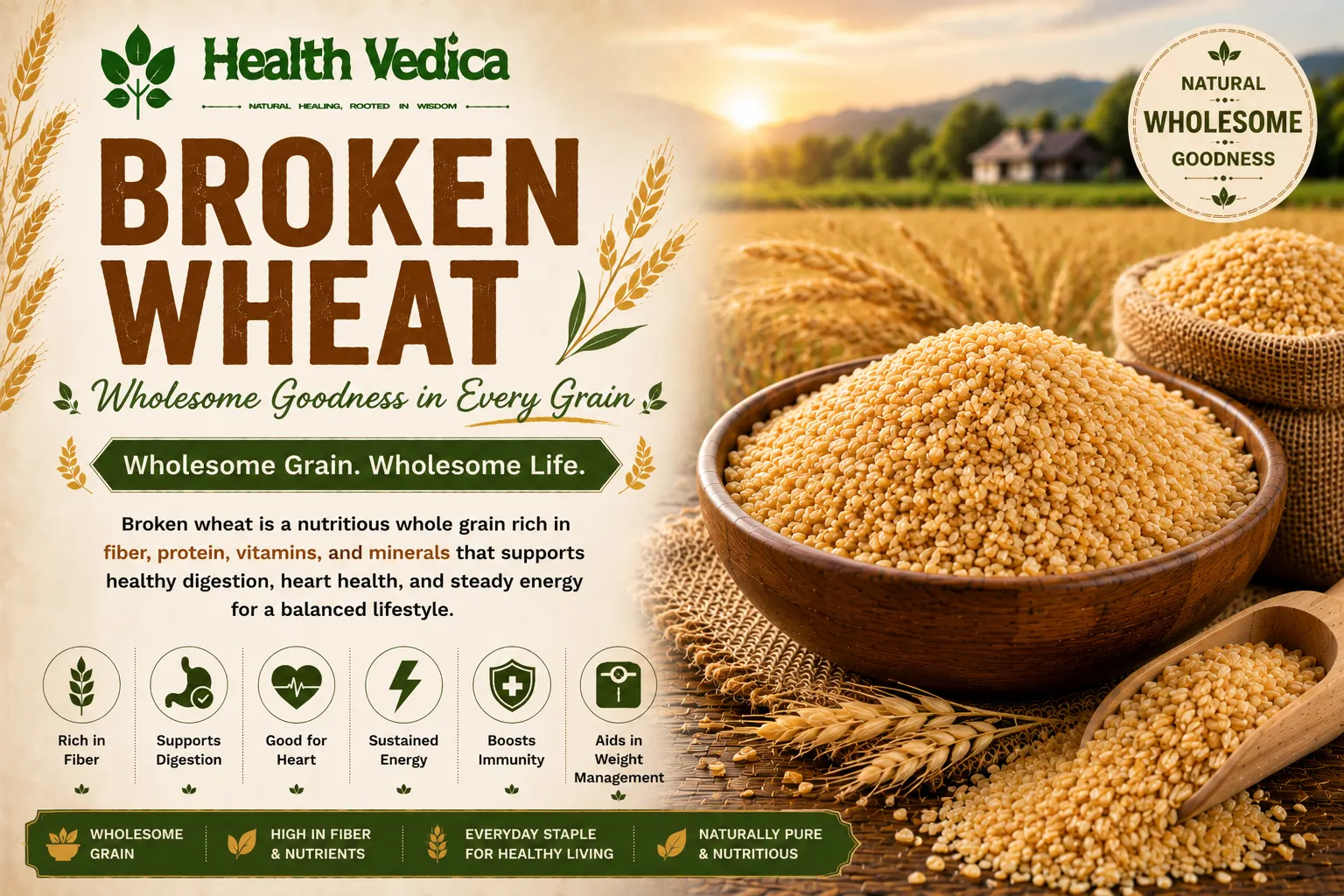 Broken Wheat (Dalia) — Slow-Release Energy
