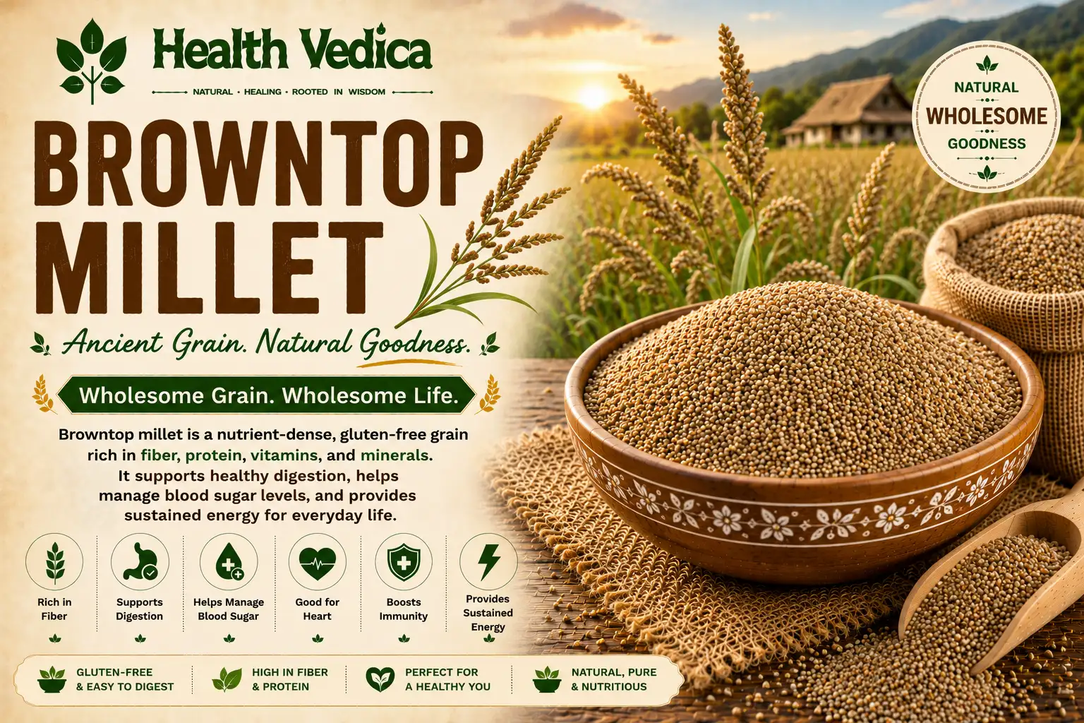 Browntop Millet (Korale / Andu Korralu) — Best for insulin control